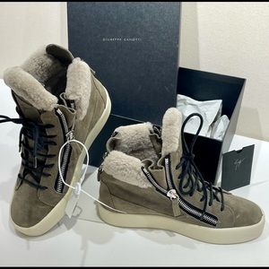 BNWT GUISEPPE ZANOTTI suede shearling sneakers